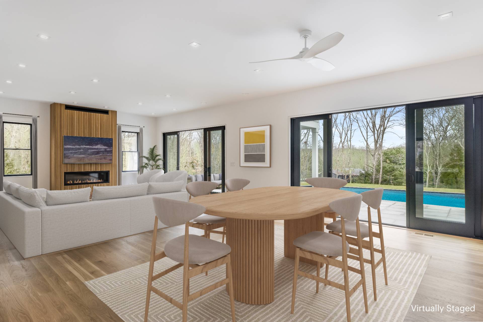 95 Highview Drive Sag Harbor, NY 11963 - Photo 4 of 22 a living room with furniture and a floor to ceiling window