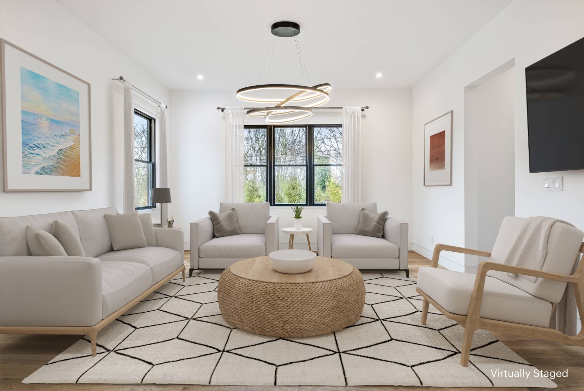 95 Highview Drive Sag Harbor, NY 11963 - Photo 7 of 22 a living room with furniture and a large window