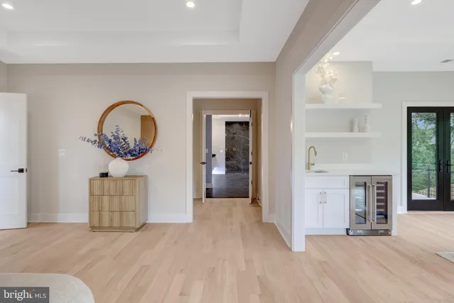 an aerial view of a house with yard