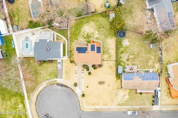 aerial view of a swimming pool