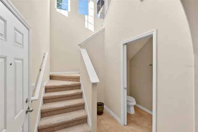 a view of an entryway with staircase