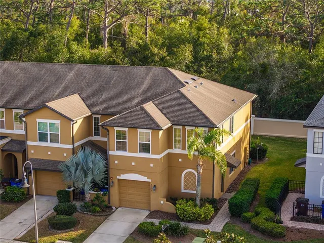 an aerial view of a house