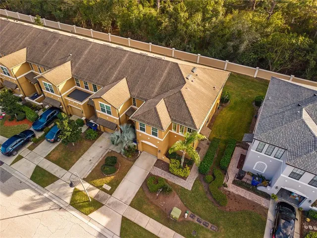 a view of a town with big houses