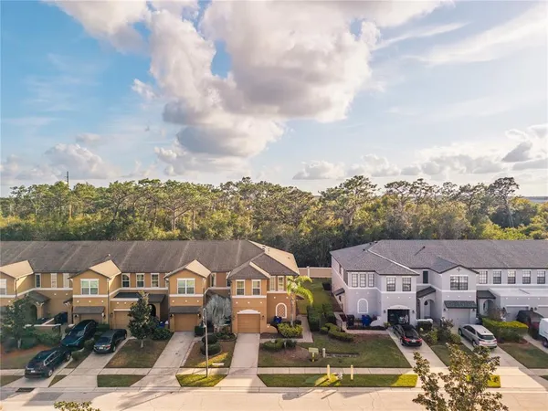 an aerial view of a city