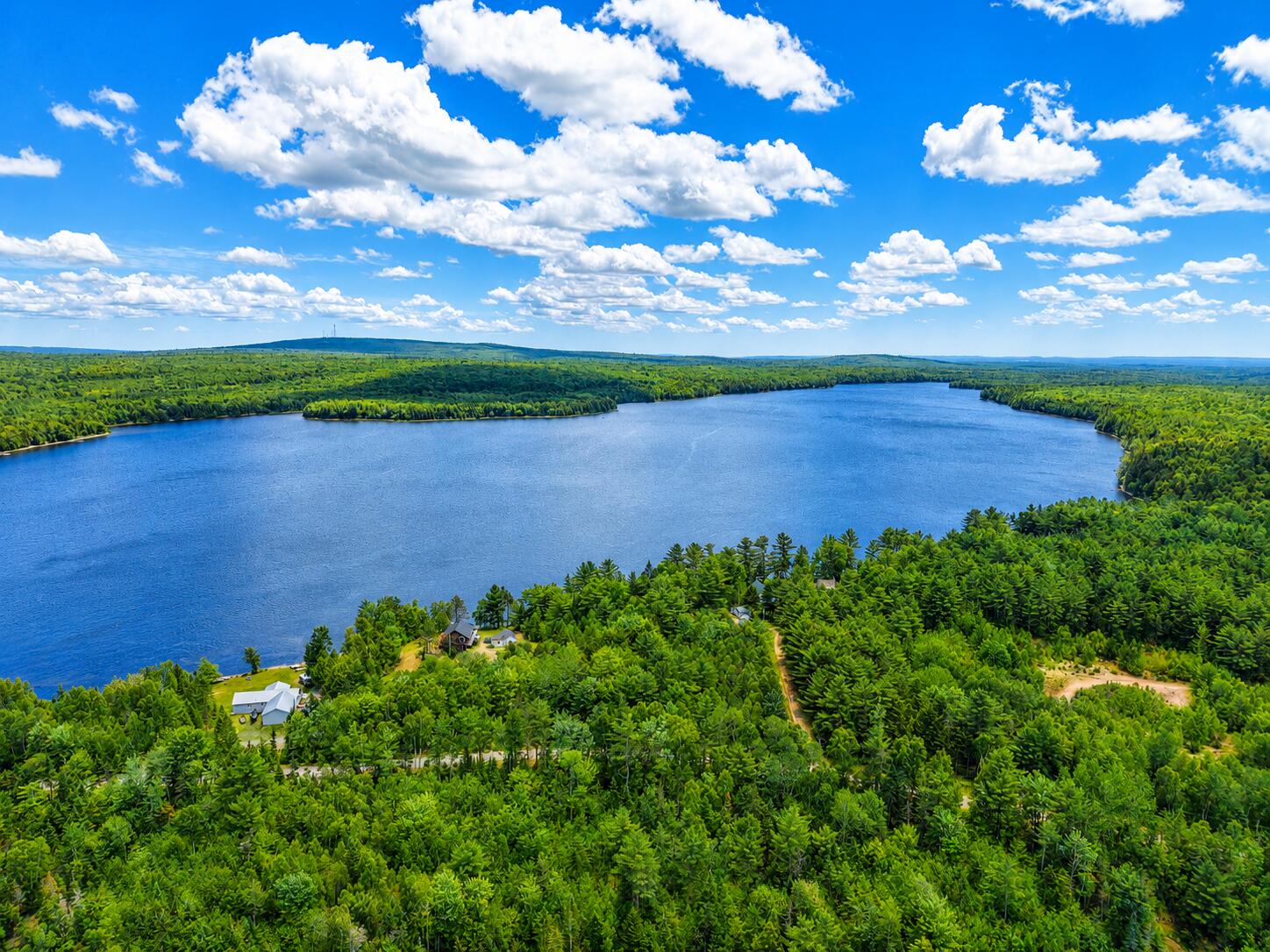 36 Sunset Point Drive Bradley, ME 04411 - Photo 39 of 44 Drone view of Chemo Pond