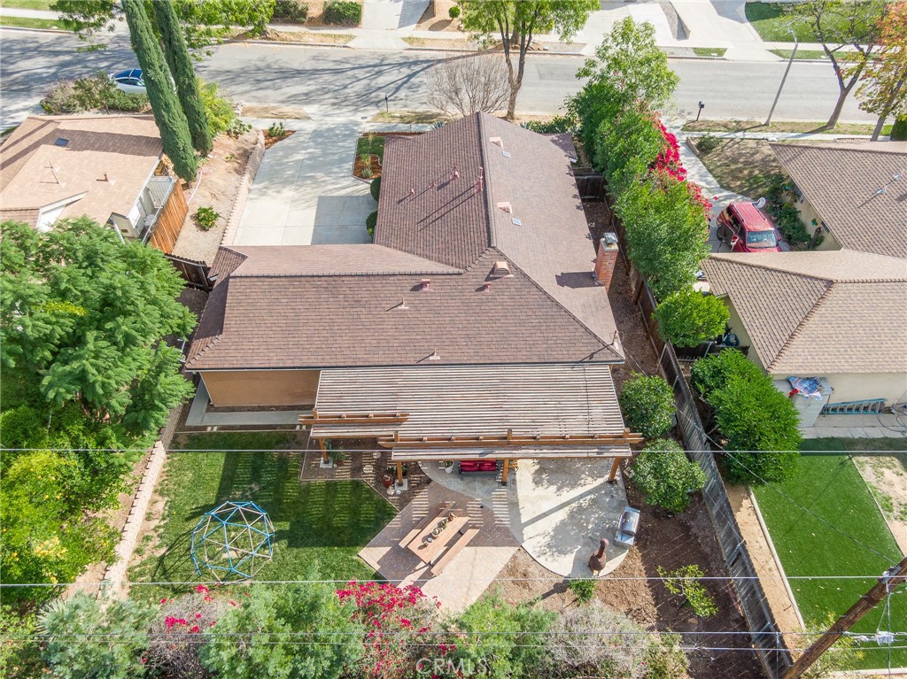 3165 Celeste Drive Riverside, CA 92507 - Photo 34 of 44 an aerial view of a house with a yard and garden