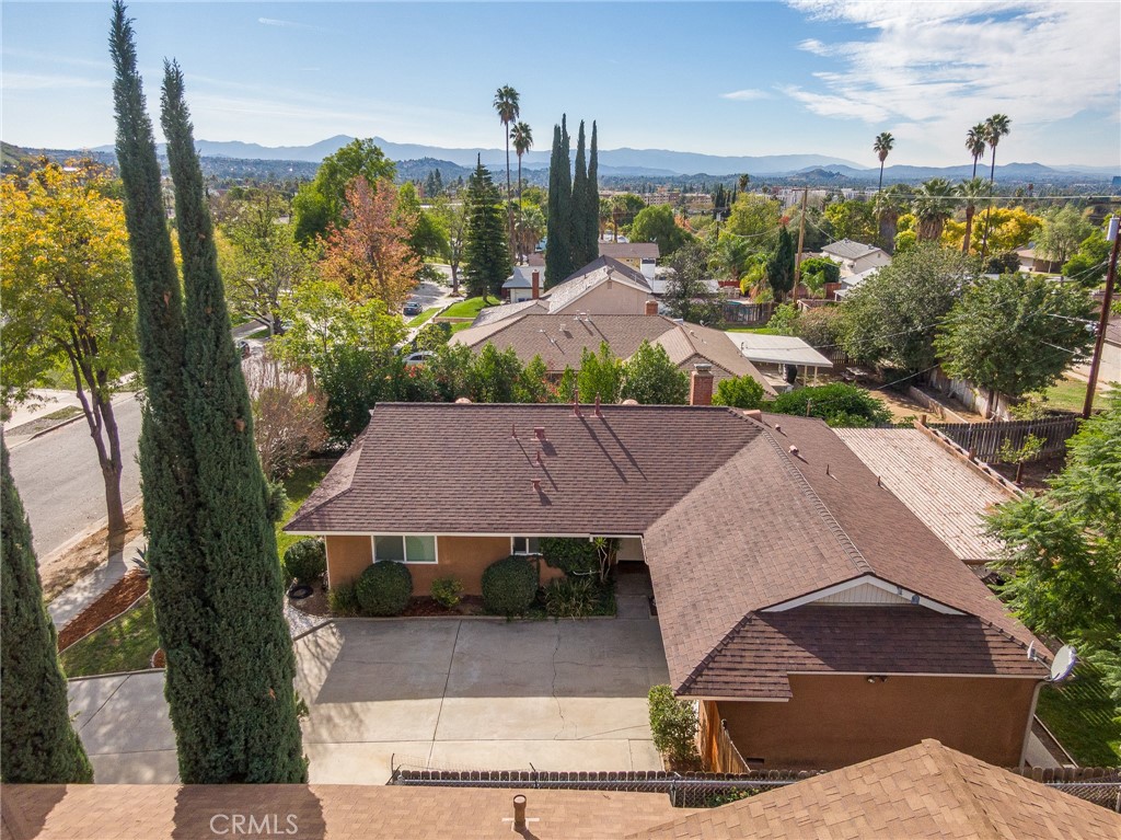 3165 Celeste Drive Riverside, CA 92507 - Photo 38 of 44 an aerial view of a house with garden space and sitting area