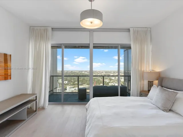 a view of a lake with a city view