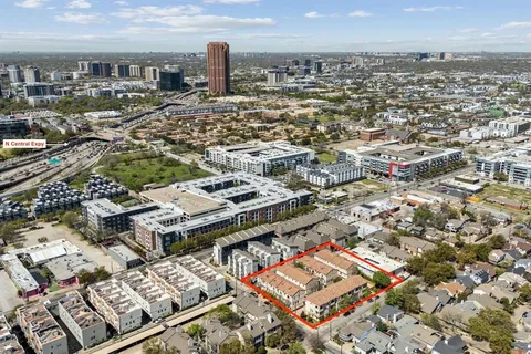 an aerial view of a city