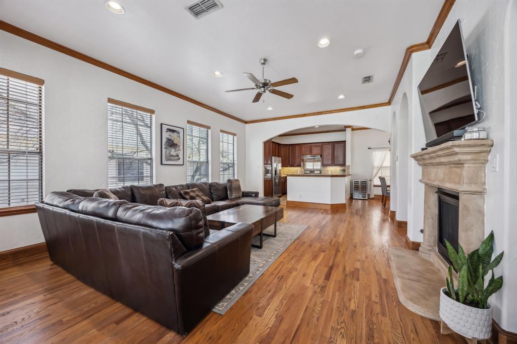 1012 Pavillion Street Dallas, TX 75204 - Photo 3 of 30 The open-concept second-floor living area is the heart of the home, filled with natural light.