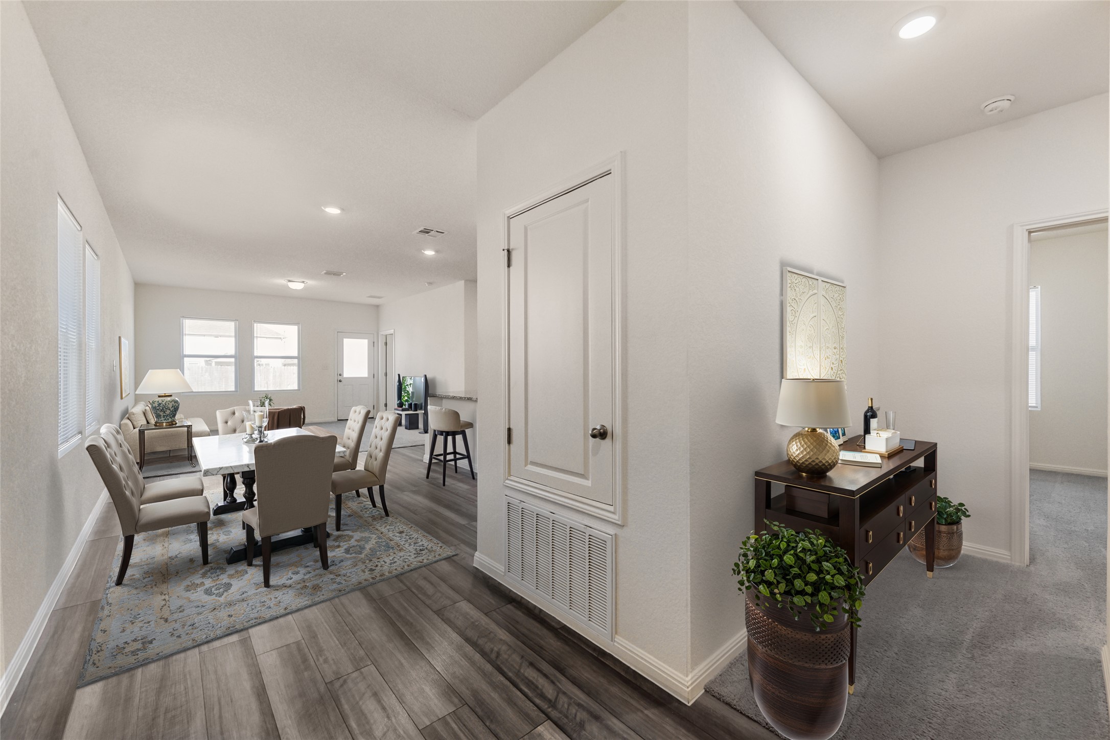 402 Gemsbok Road Hutto, TX 78634 - Photo 3 of 24 Dining space with recessed lighting and wood finished floors