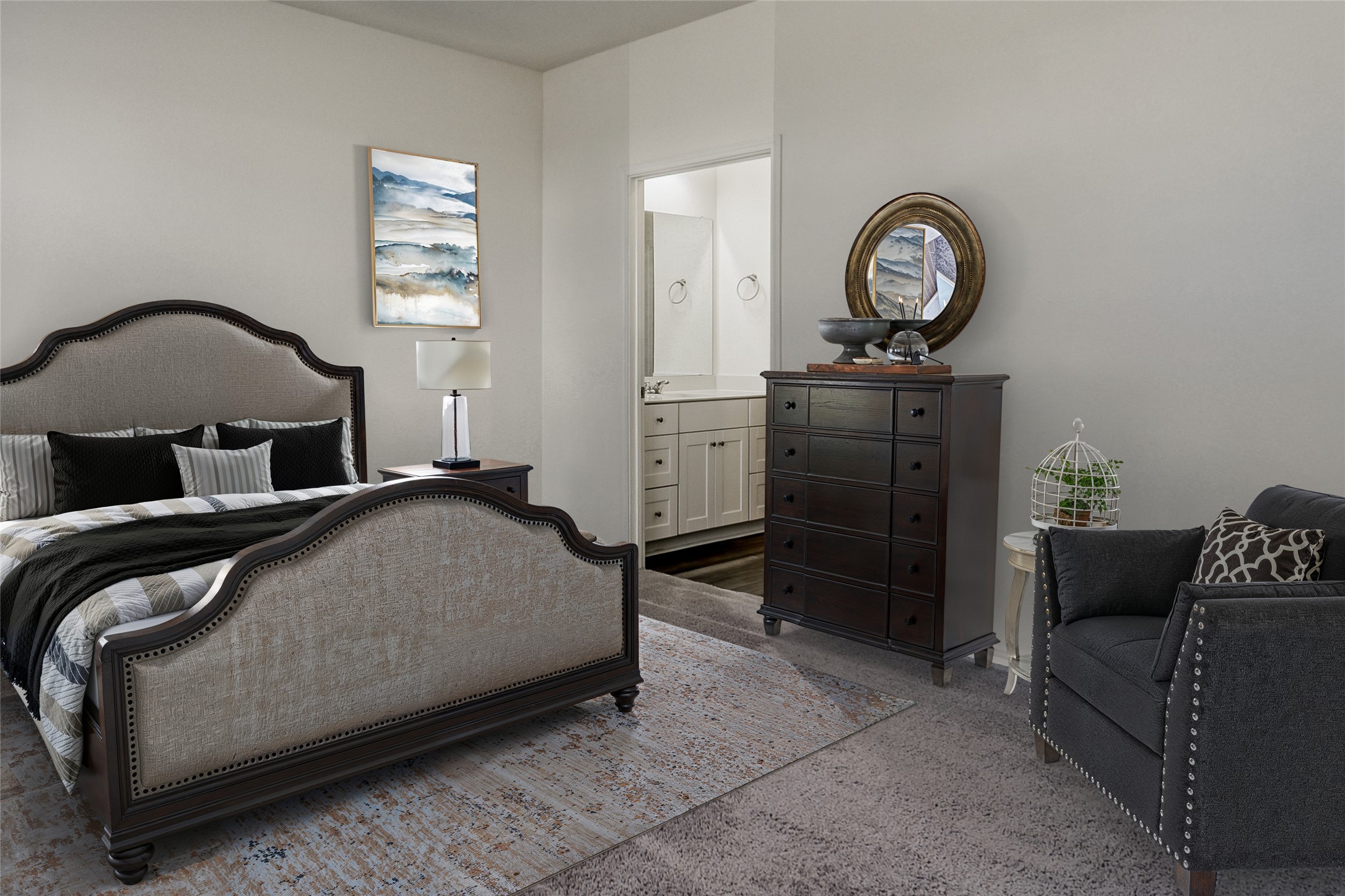 402 Gemsbok Road Hutto, TX 78634 - Photo 4 of 24 Bedroom with ensuite bath and carpet flooring