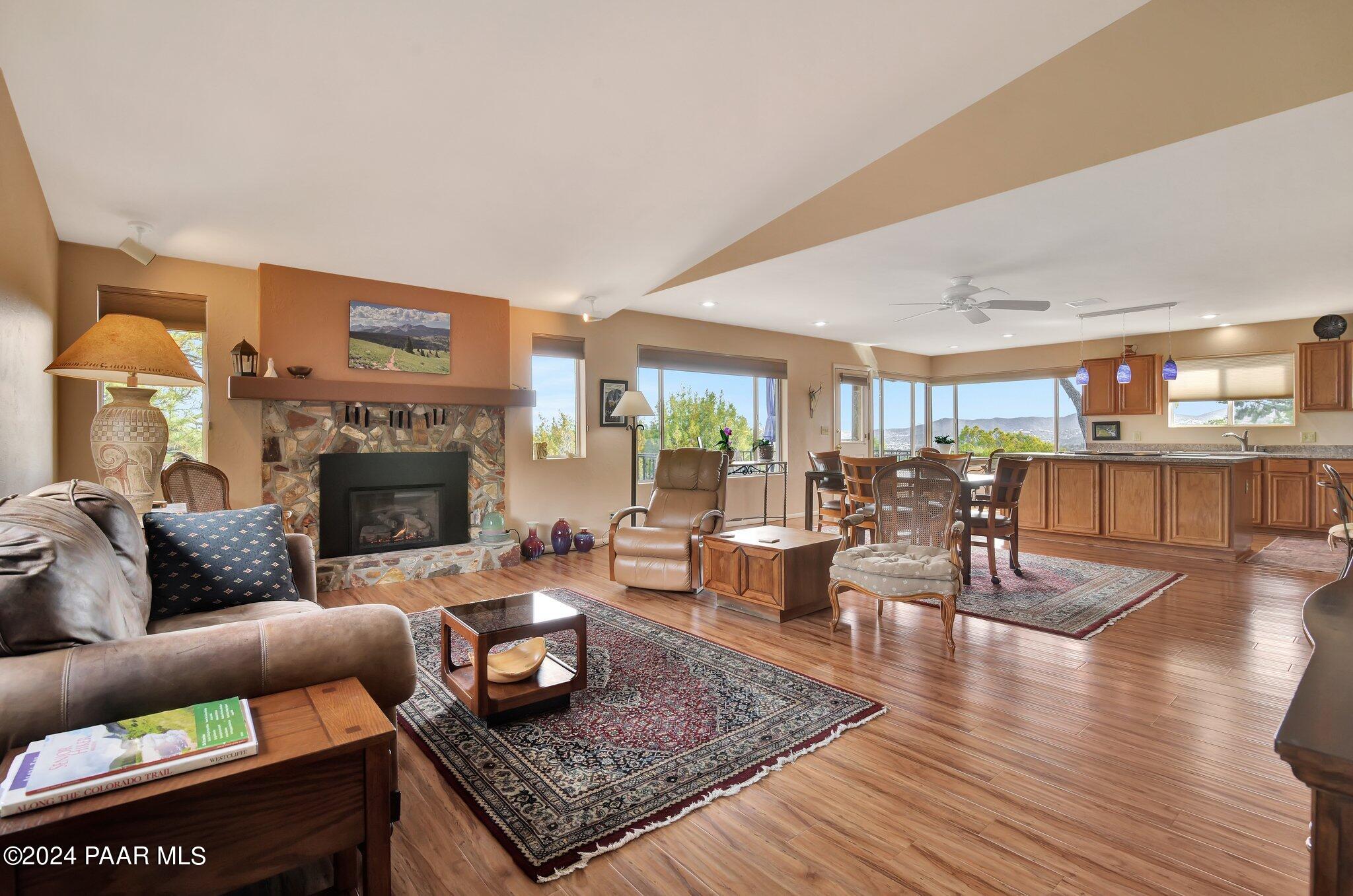 2033 Forest Hills Road Prescott, AZ 86303 - Photo 9 of 44 Living Room Open to VIEWs and Kitchen