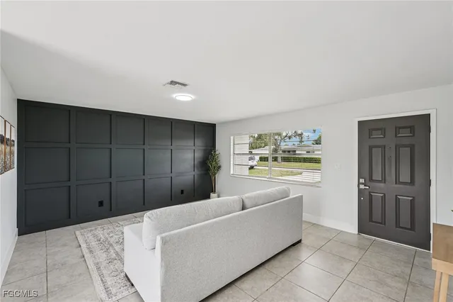 a living room with furniture