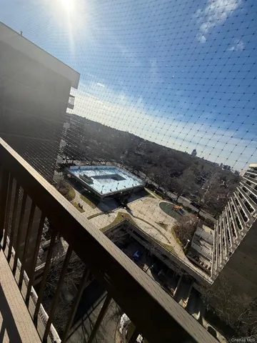 a view of city from balcony