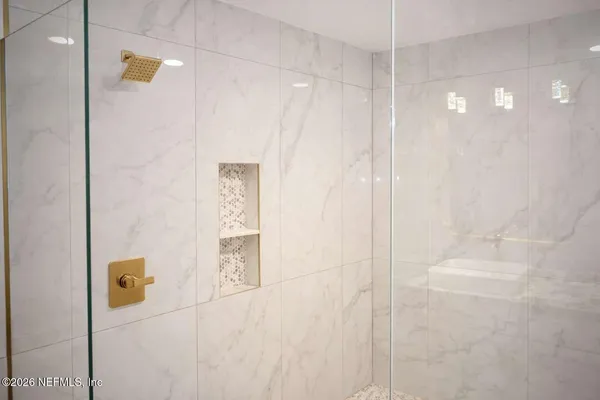 a bathroom with a shower