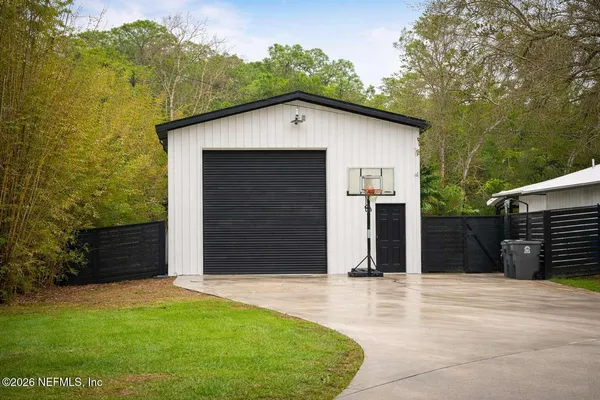 a backyard of a house