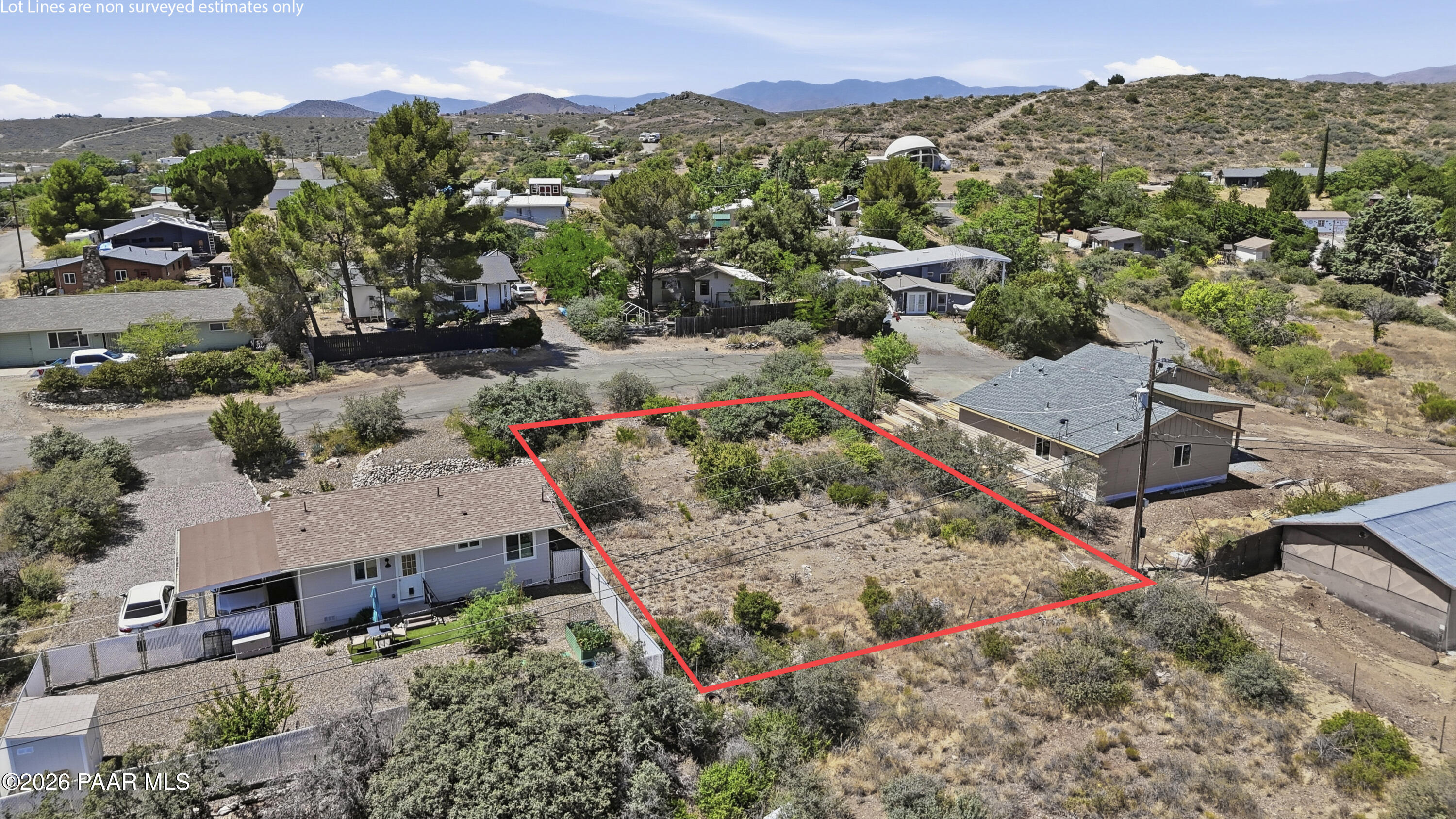 13376 East High View Road Mayer, AZ 86333 - Photo 9 of 15 9-Aerial 4 Lot Line