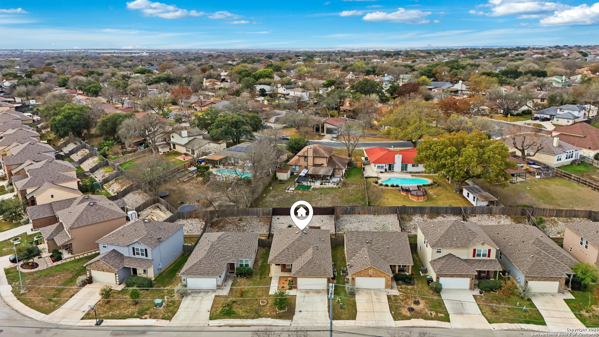 9713 Sandy Rdg Way San Antonio, TX 78239 - Photo 34 of 39 an aerial view of residential houses with outdoor space