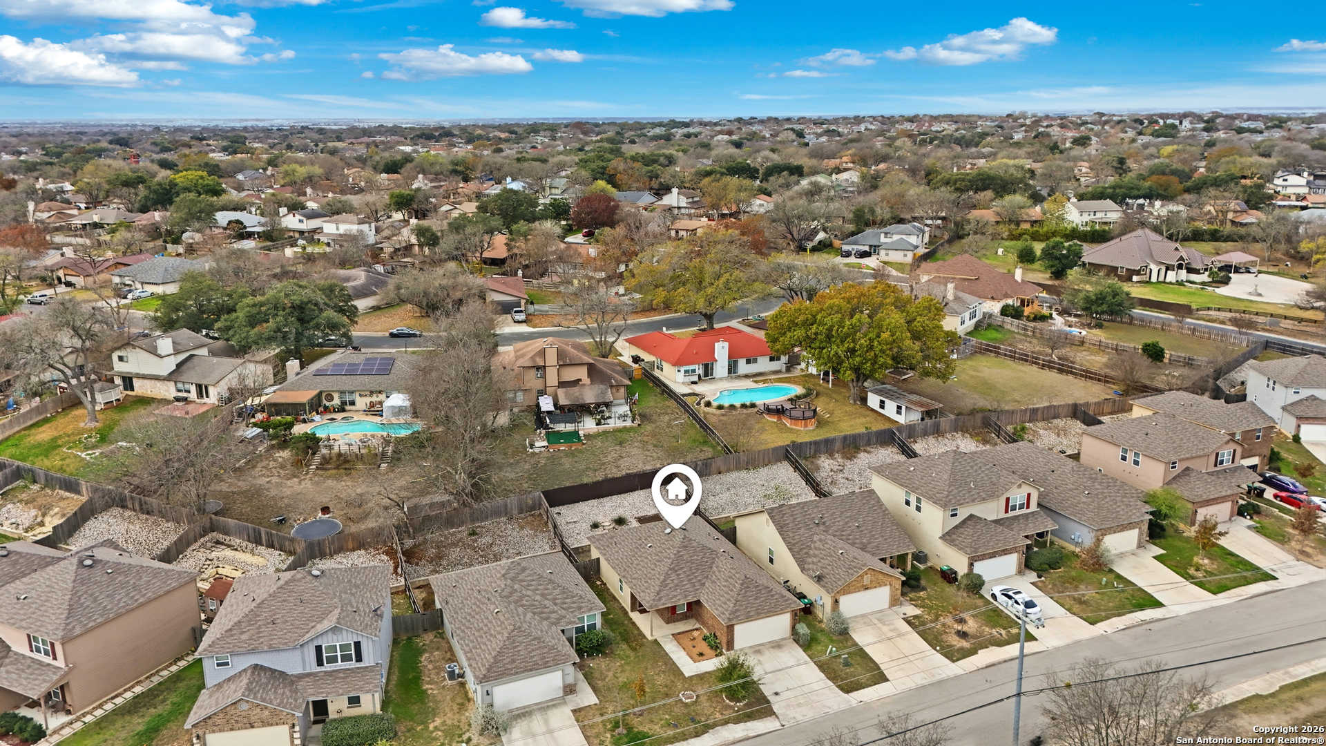 9713 Sandy Rdg Way San Antonio, TX 78239 - Photo 35 of 39 an aerial view of residential houses with outdoor space