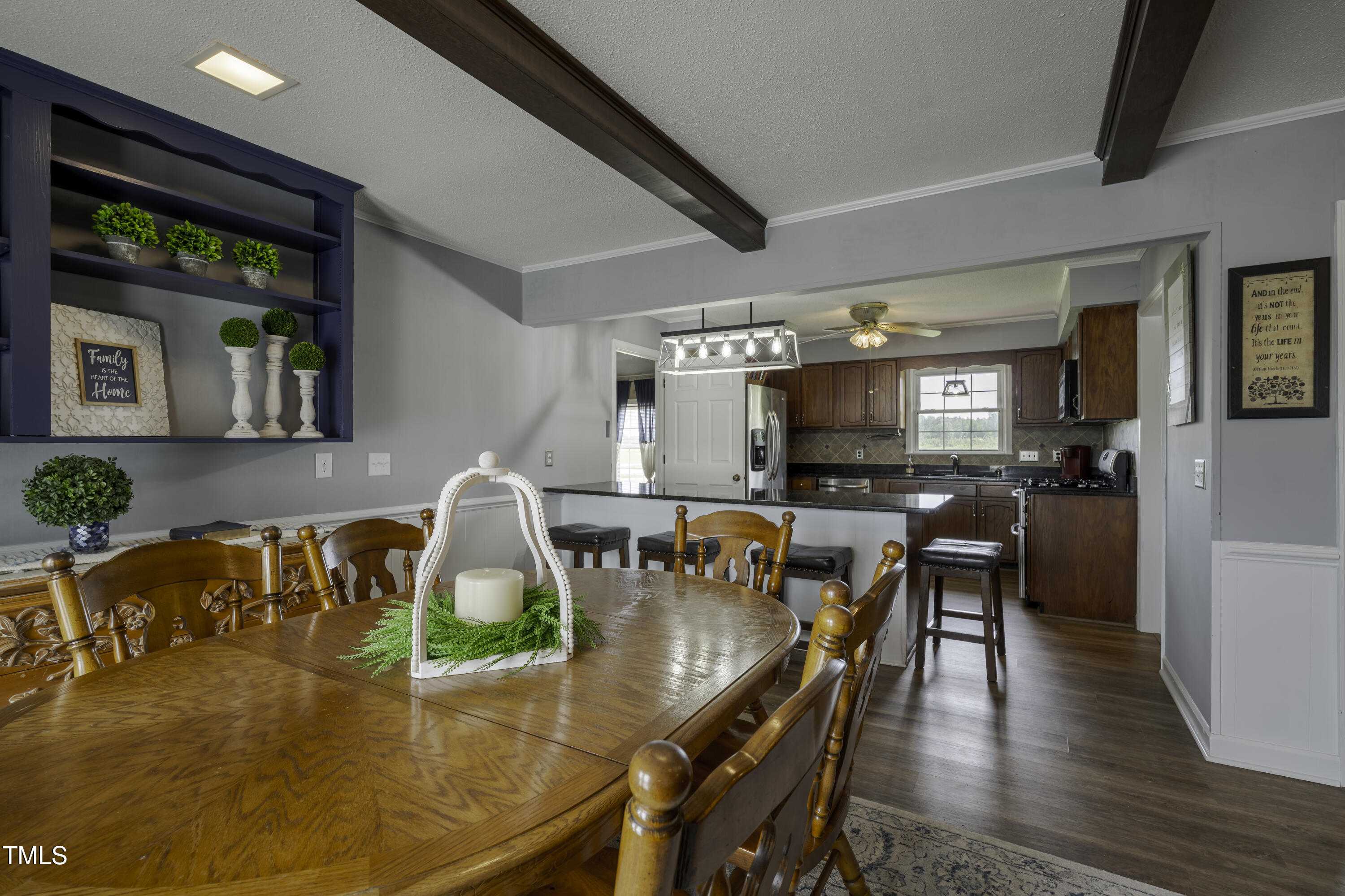 623 O B J Road Dunn, NC 28334 - Photo 9 of 36 a dining room with furniture and wooden floor