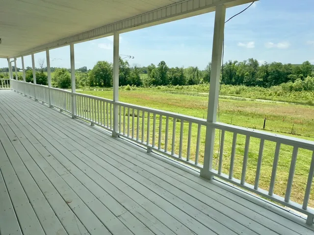 a view of a wooden deck