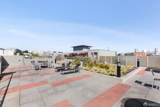 a view of a terrace with chairs
