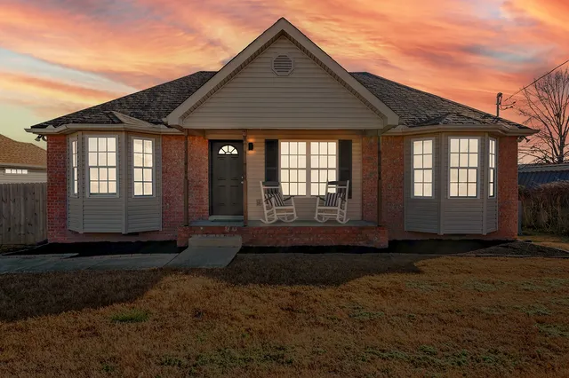 a front view of a house