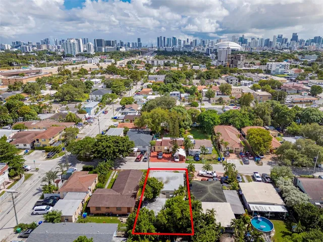 an aerial view of a city