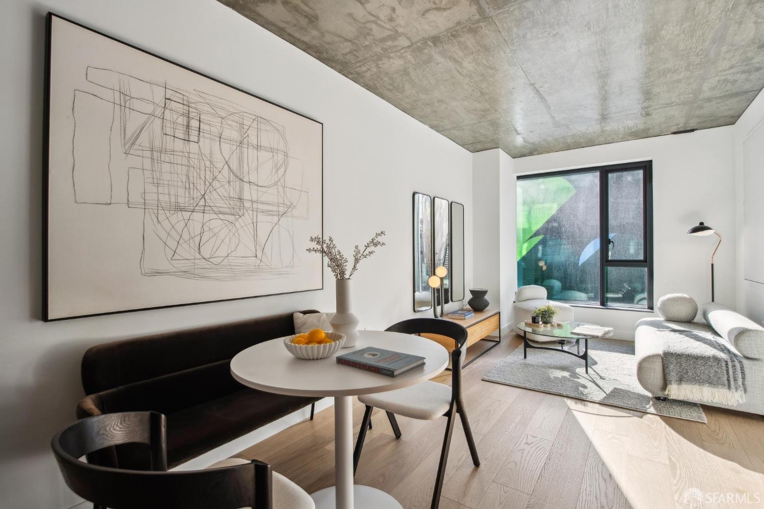 960 Market Street, Unit 423 San Francisco, CA 94102 - Photo 7 of 28 a living room with furniture and wooden floor