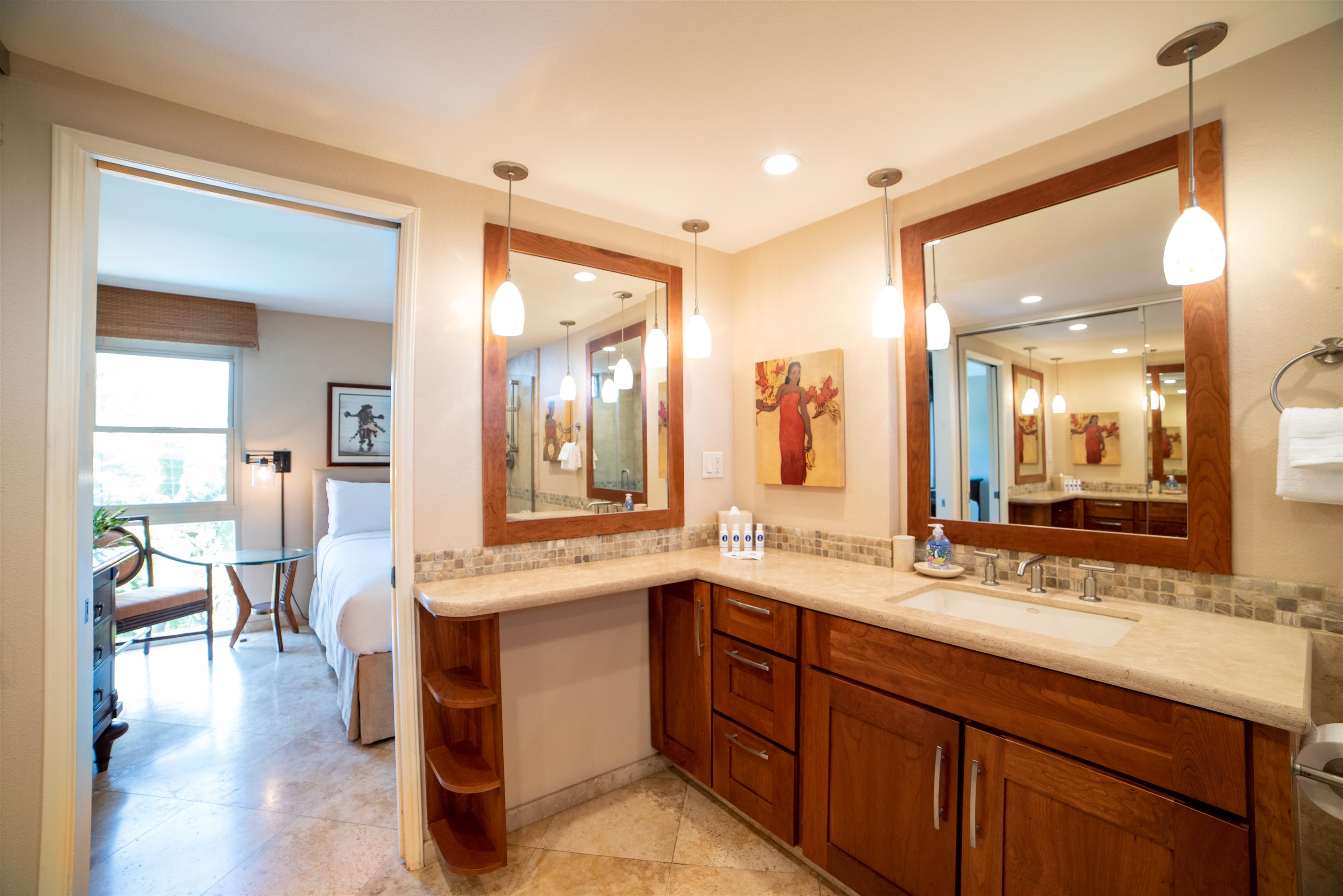 73 North Kihei Road, Unit 308 Kihei, HI 96753 - Photo 17 of 23 a bathroom with a sink and a mirror
