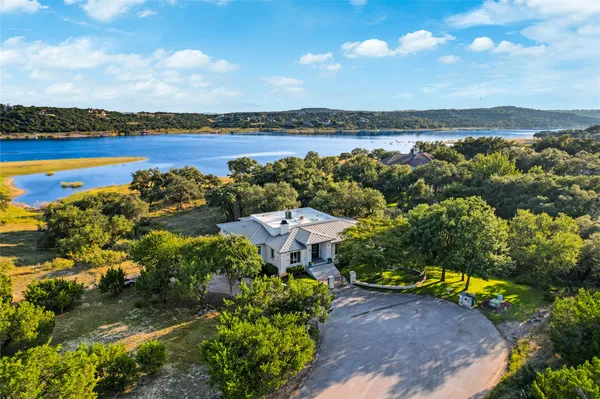 a view of a lake with a mountain