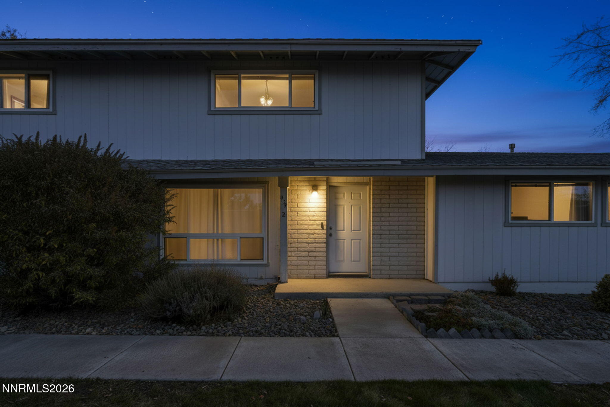a front view of a house