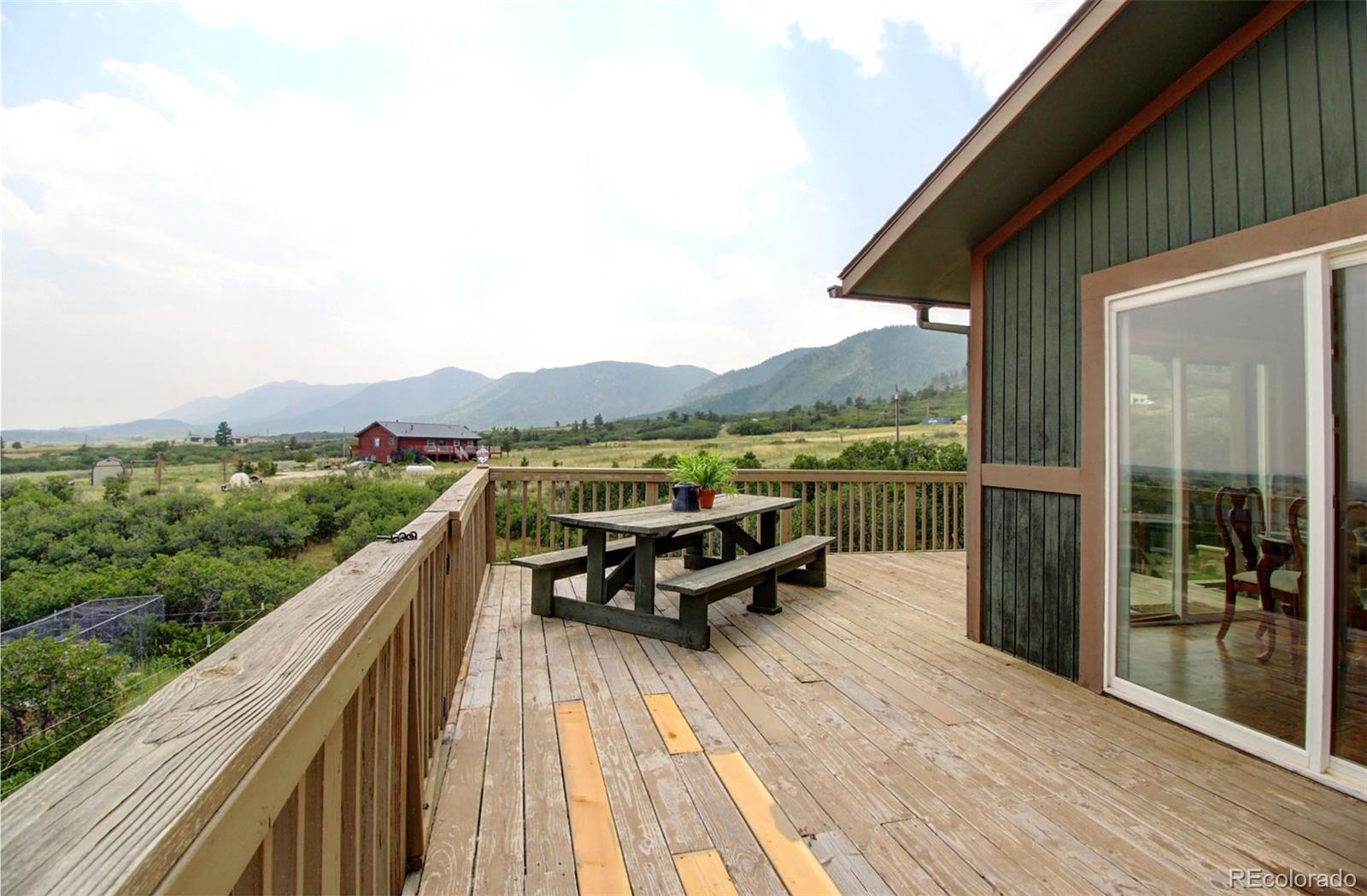 4345 Evans Road Monument, CO 80132 - Photo 12 of 40 a view of a roof deck with couches and wooden floor