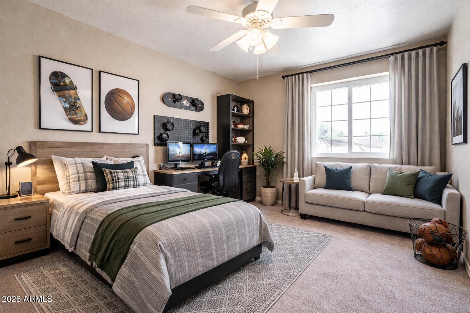 15601 South 37th Way Phoenix, AZ 85048 - Photo 31 of 38 a spacious bedroom with a bed furniture and a window