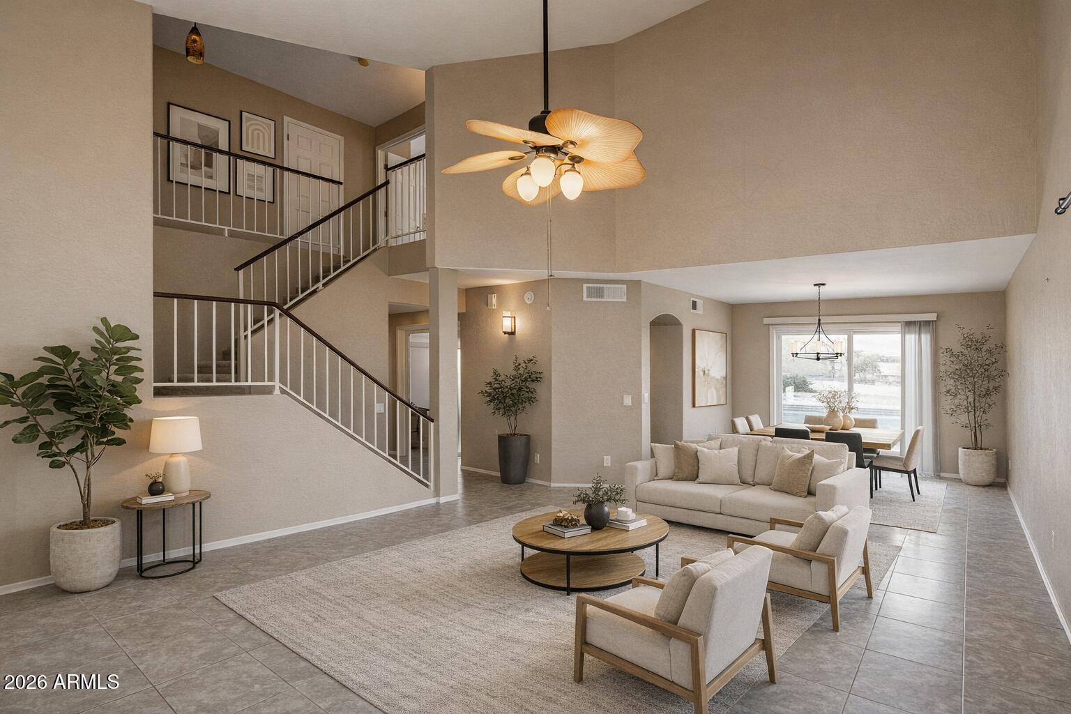 15601 South 37th Way Phoenix, AZ 85048 - Photo 4 of 38 a living room with furniture and wooden floor