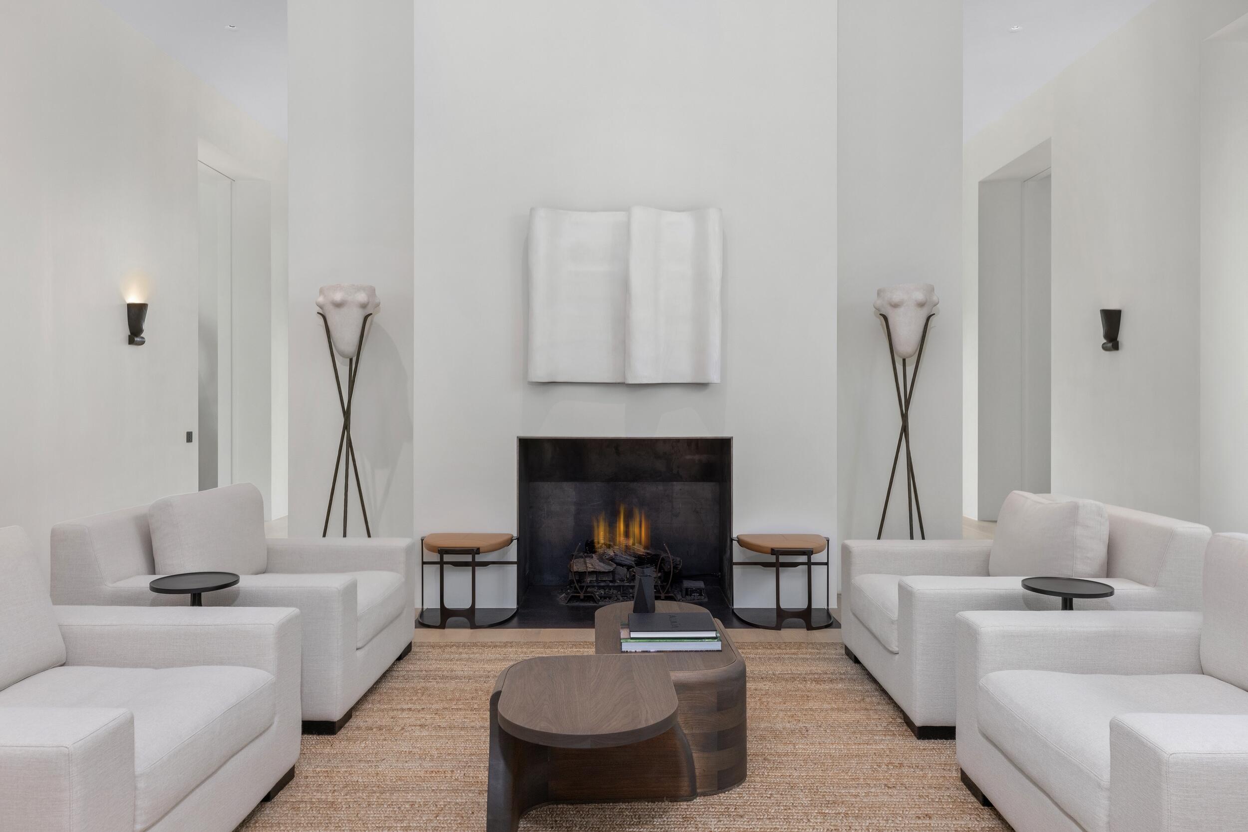 241 Jungle Road Palm Beach, FL 33480 - Photo 12 of 96 a living room with furniture and a fireplace