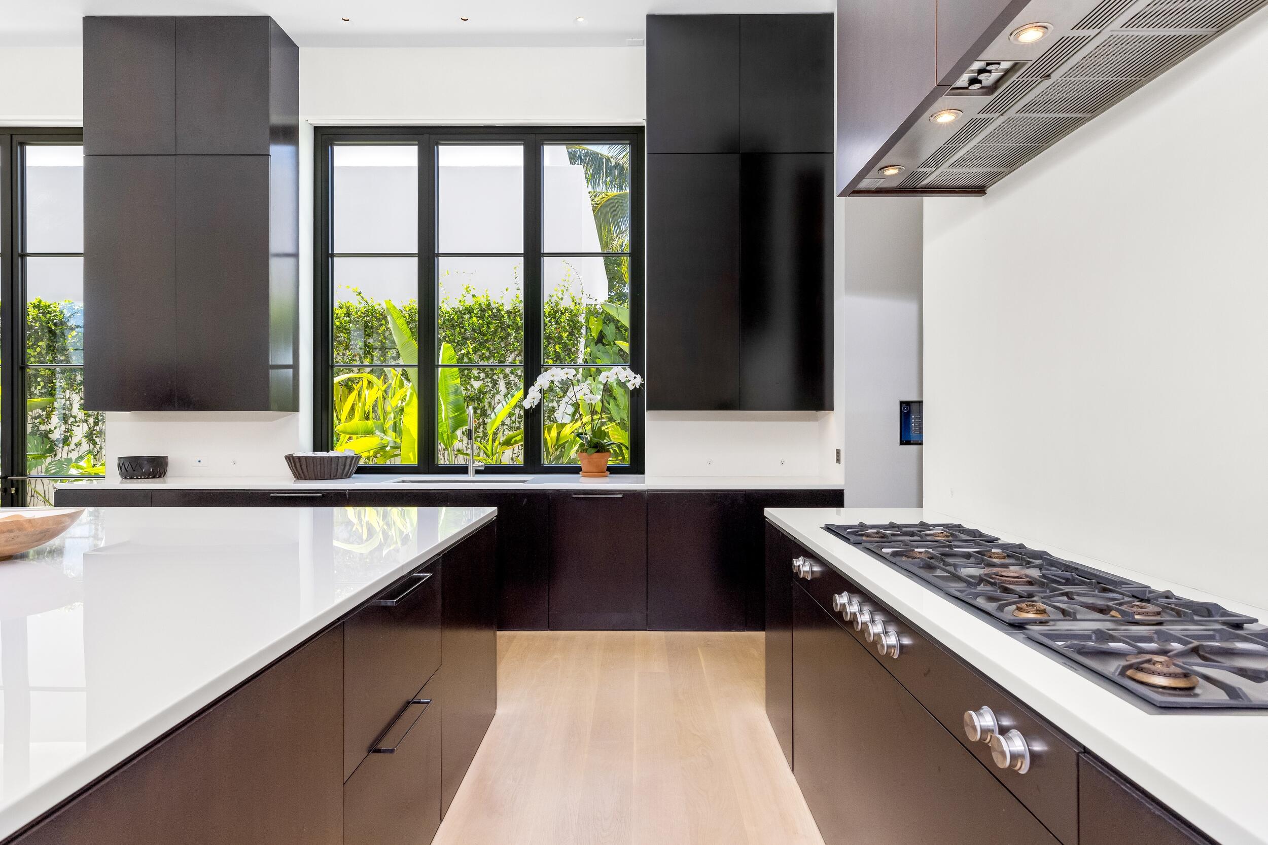 241 Jungle Road Palm Beach, FL 33480 - Photo 27 of 96 a kitchen with a large window cabinets and appliances