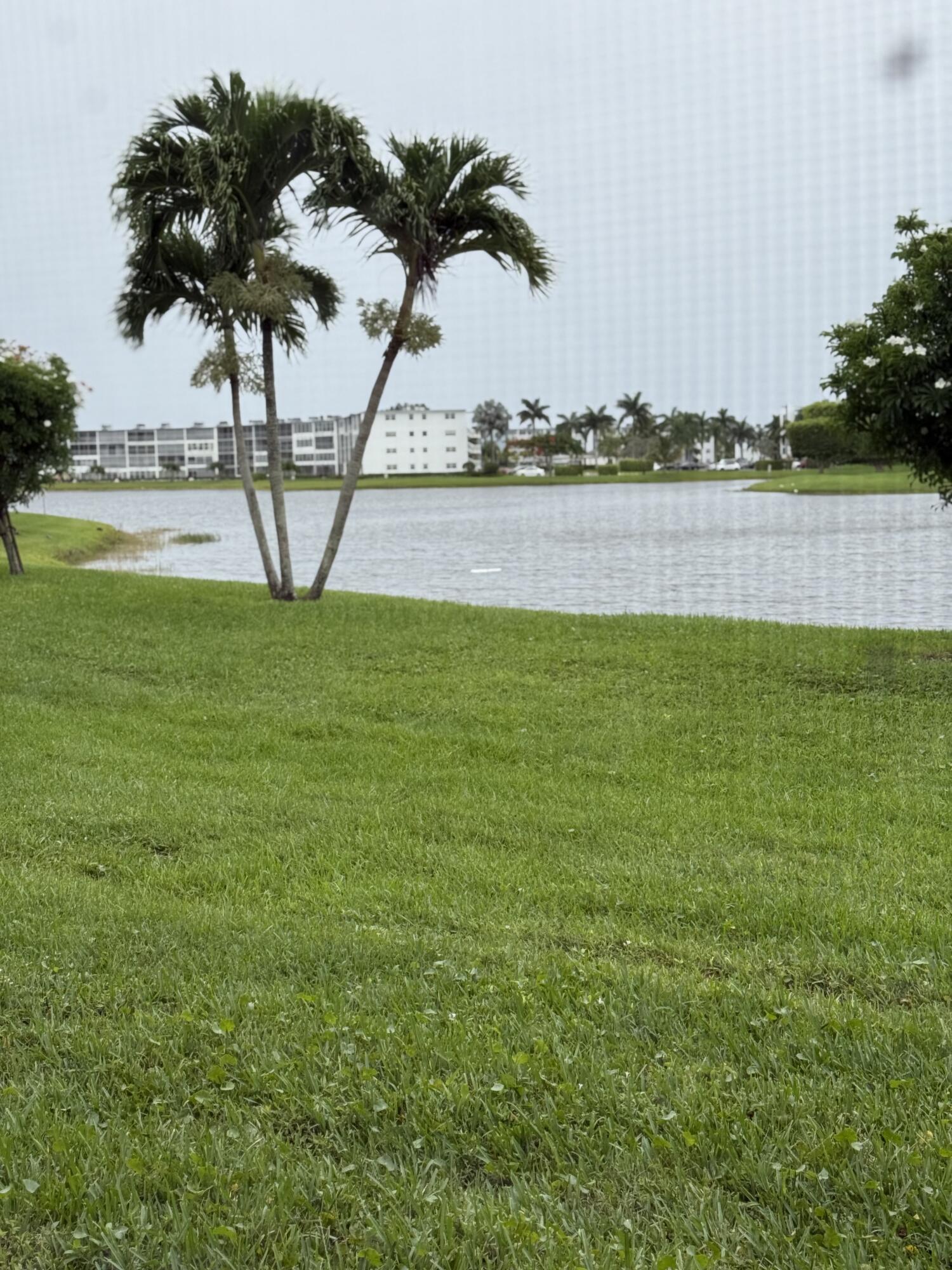 1046 Wolverton C Boca Raton, FL 33434 - Photo 14 of 17 a view of a lake with a big yard and palm trees