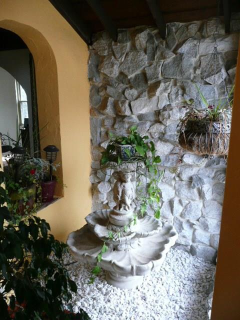 1408 Anderson Road Pittsburgh, PA 15209 - Photo 3 of 25 Large covered vaulted and beamed Entry Foyer with fountain and Slate floor.