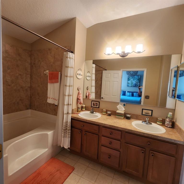14982 Skip Jack Loop Lakewood Ranch, FL 34202 - Photo 13 of 28 a bathroom with a tub sink double vanity granite and mirror