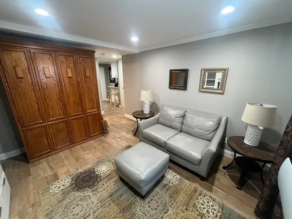 a living room with furniture