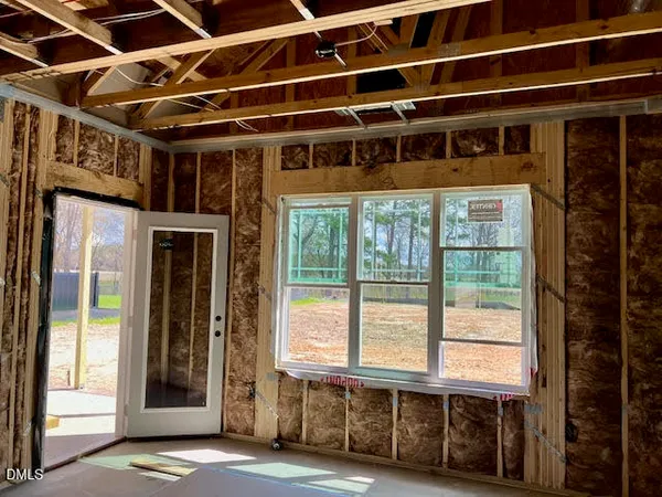a view of a building with a large window