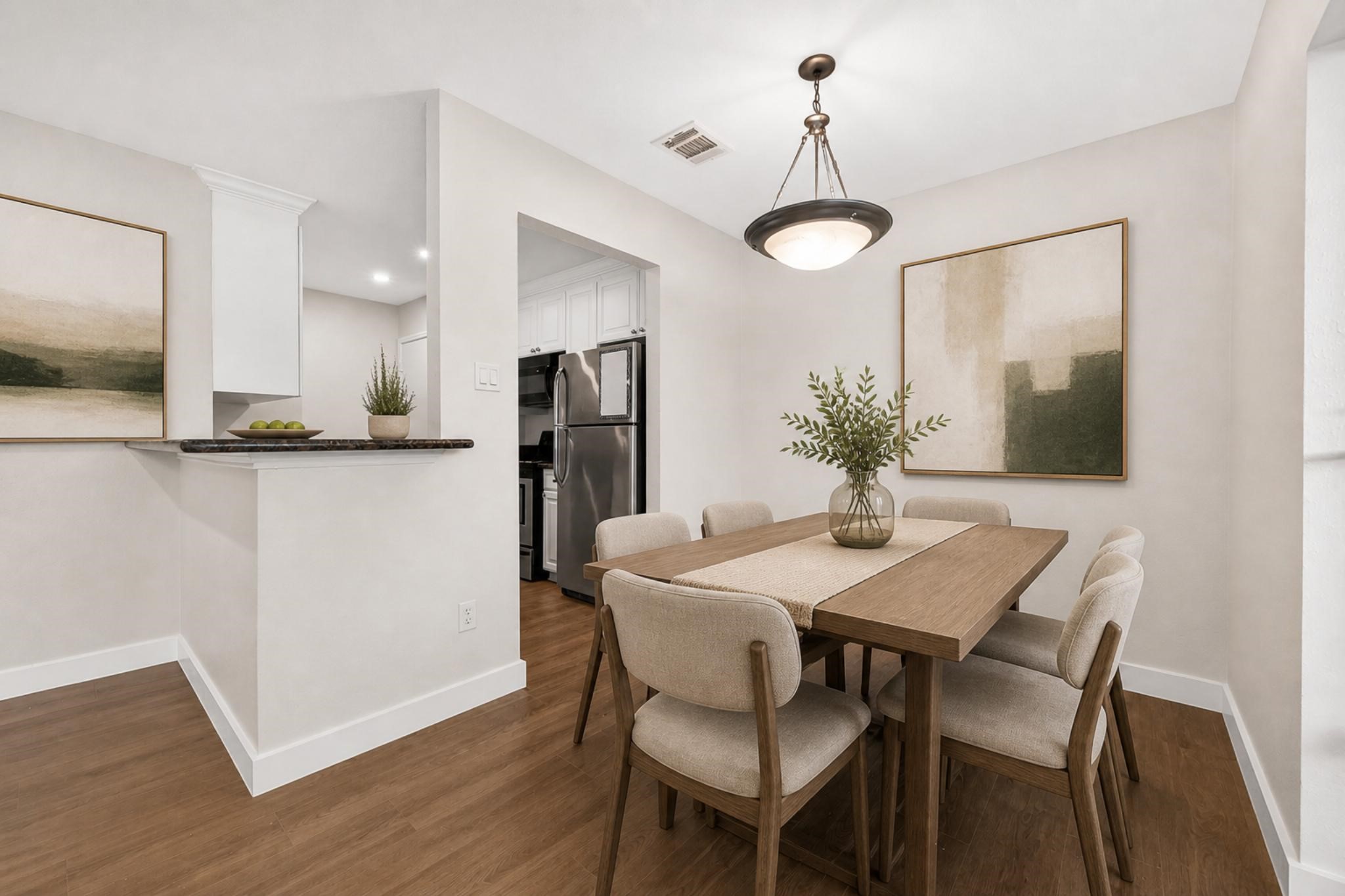 2211 South Kirkwood Road, Unit 68 Houston, TX 77077 - Photo 5 of 14 The dining area is perfectly positioned for both casual meals and hosting guests. This home combines comfort, functionality, and clean modern design—ready for its next owner to move right in and enjoy.