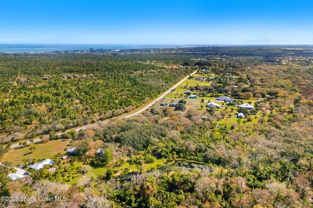 a view of city and green space
