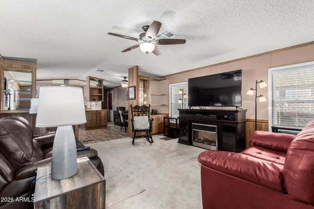 a living room with furniture