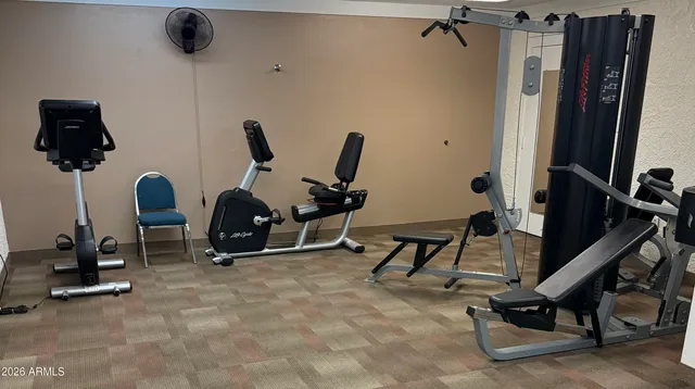 a view of a workspace with bookshelf and a workspace