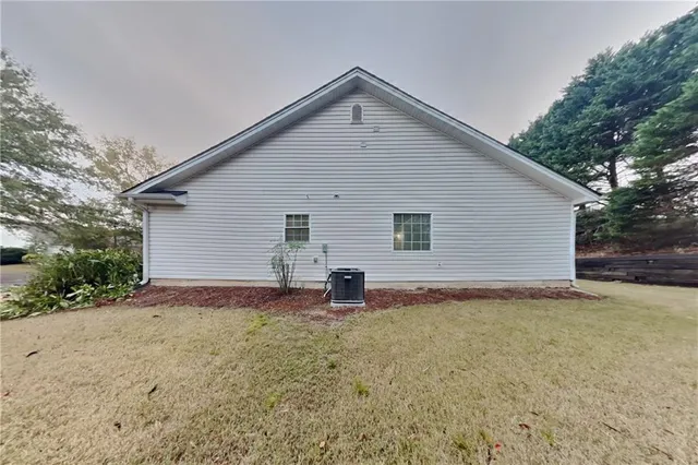 a house view with a backyard