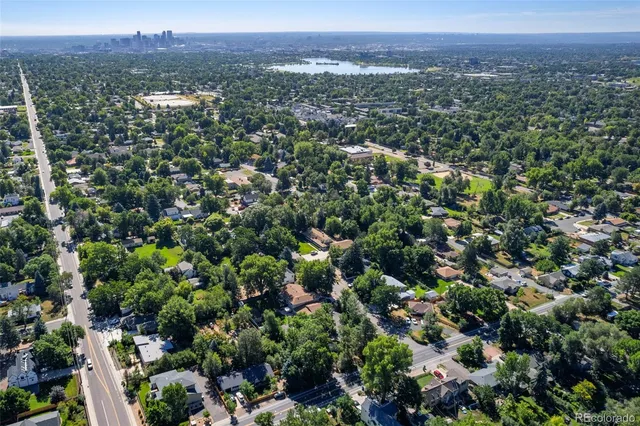 an aerial view of a house with plants