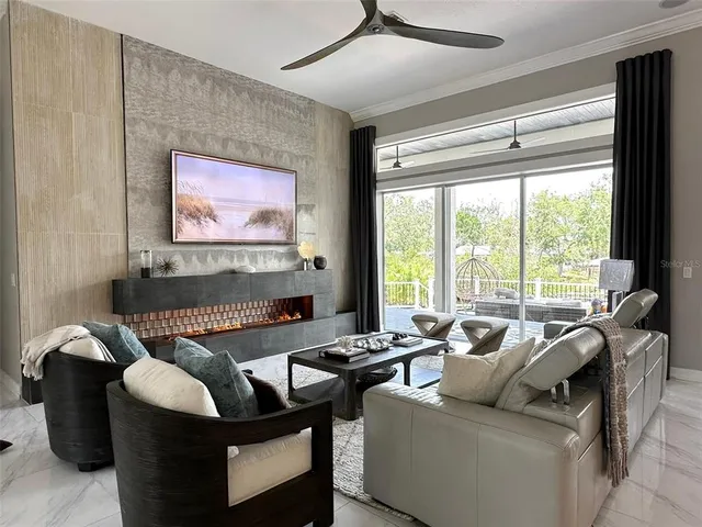 a outdoor living space with furniture and outdoor view